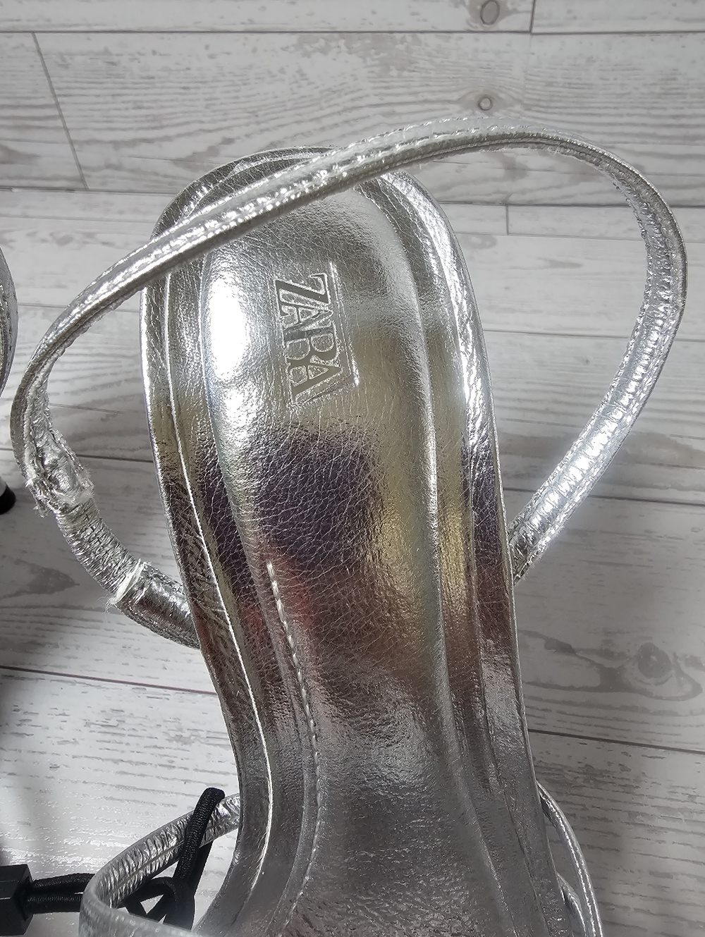 New SARA Silver Strappy High Heels Sandals Size 6/36 NWT Sexy Chic Dress Shoes - Picture 3 of 10